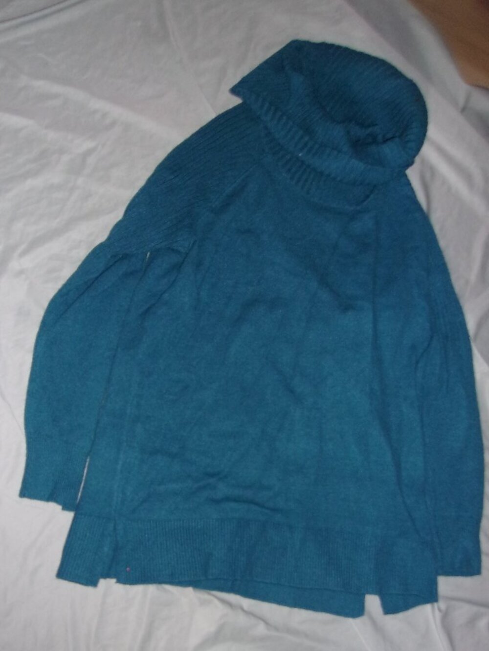 NEW teal blue size xxl womens knit sweater 2 x 2x   cowl neck pull over